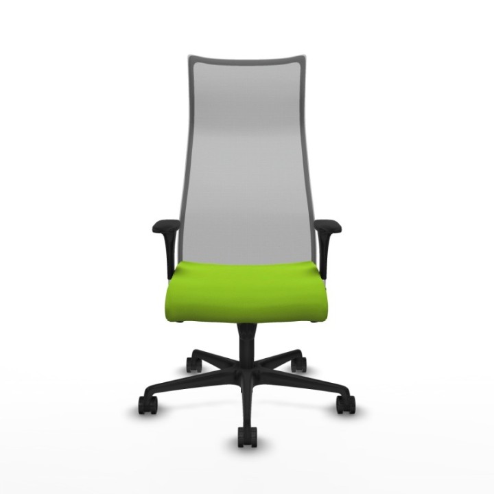 Albacete malla sincro malla gris similpiel pistacho brazos 1D base nailon ruedas 65 mm nailon