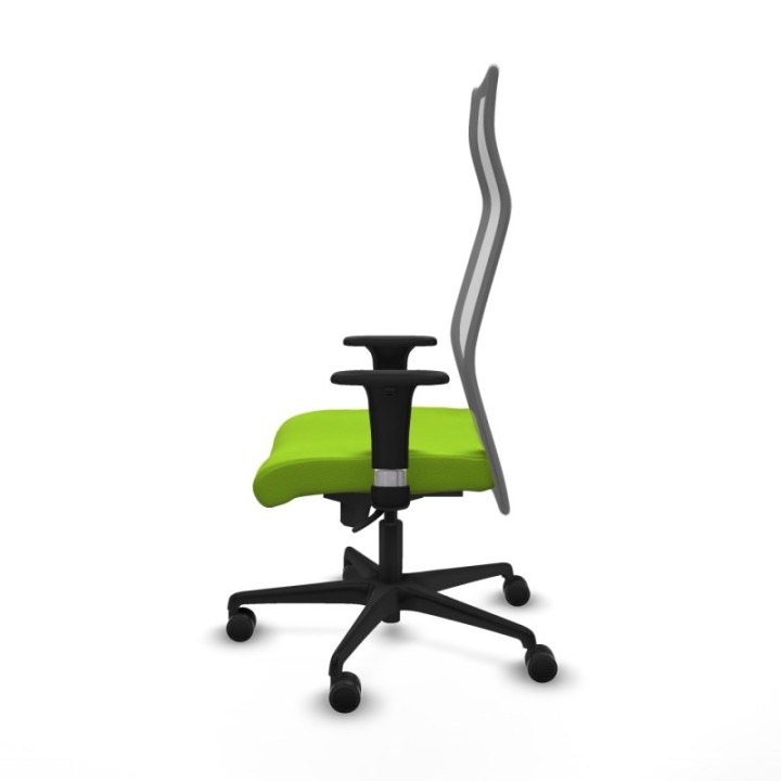 Albacete malla sincro malla gris similpiel pistacho brazos 1D base nailon ruedas 65 mm nailon