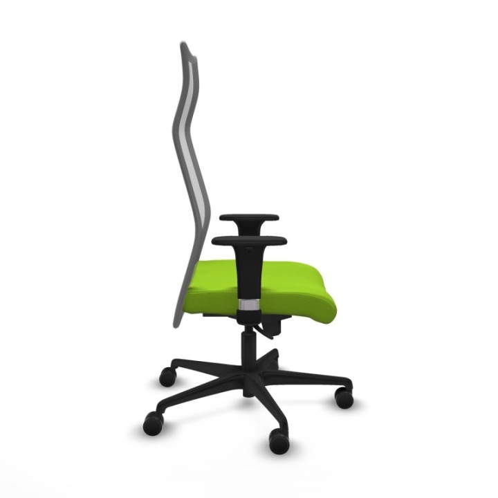 Albacete malla sincro malla gris similpiel pistacho brazos 1D base nailon ruedas 65 mm nailon