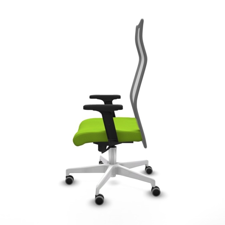 Albacete malla sincro malla gris similpiel pistacho brazos 2D base blanca ruedas 65mm engomadas