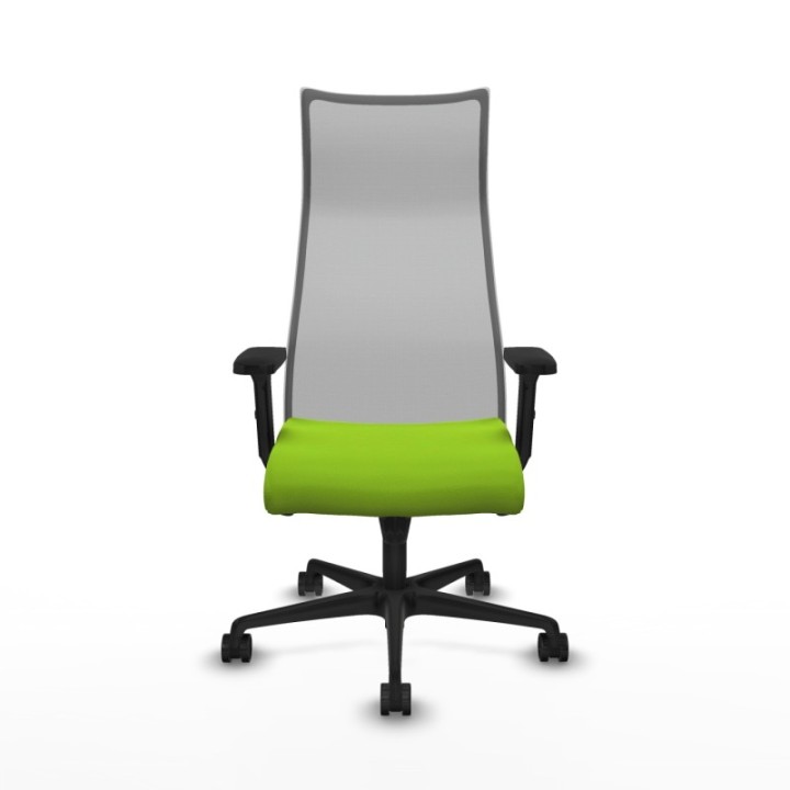 Albacete malla sincro malla gris similpiel pistacho brazos 2D base nailon ruedas 65 mm nailon