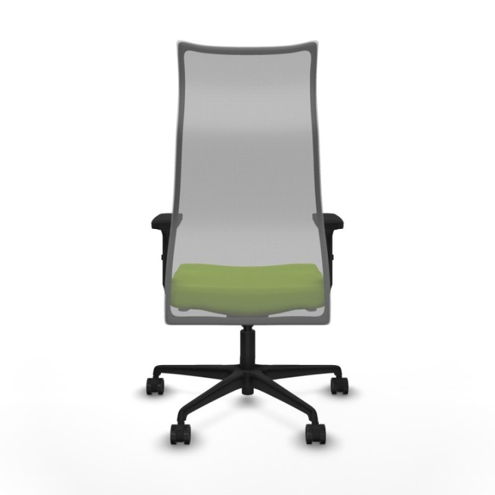 Albacete malla sincro malla gris similpiel pistacho brazos 2D base nailon ruedas 65 mm nailon