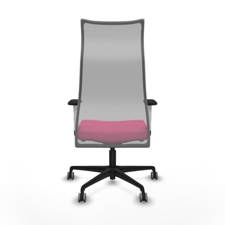 Albacete malla sincro malla gris similpiel rosa brazos blancos base nailon ruedas 65mm engomadas