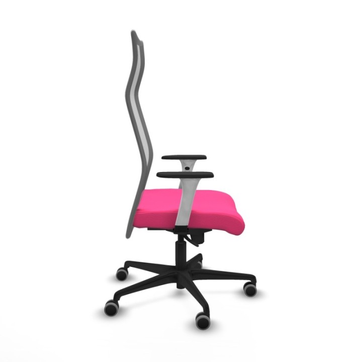 Albacete malla sincro malla gris similpiel rosa brazos blancos base nailon ruedas 65mm engomadas