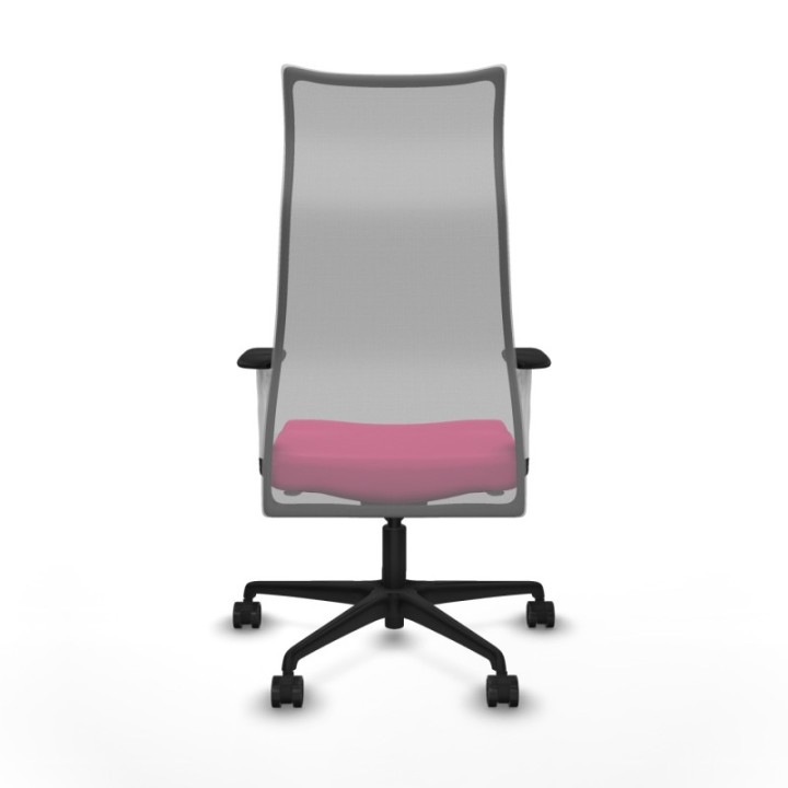 Albacete malla sincro malla gris similpiel rosa brazos blancos base nailon ruedas 65 mm nailon