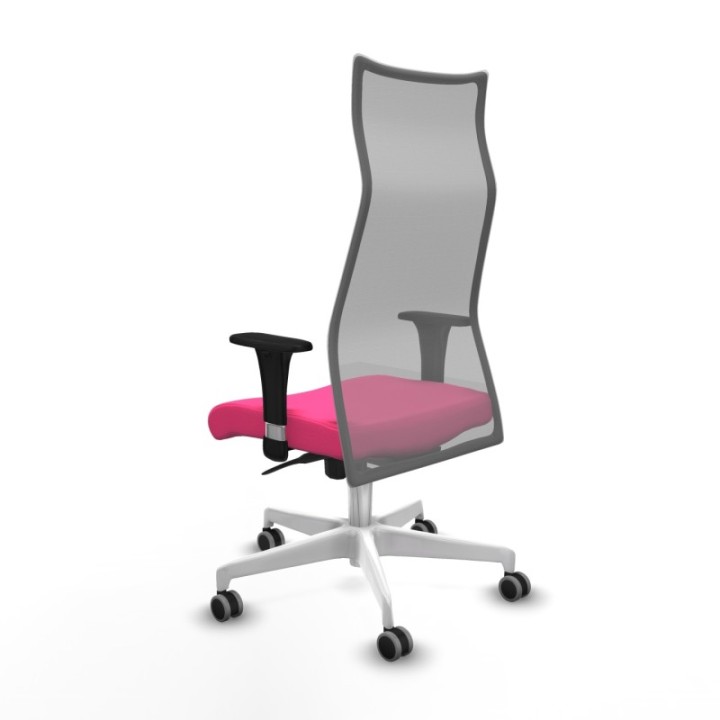 Albacete malla sincro malla gris similpiel rosa brazos 1D base blanca ruedas 65mm engomadas