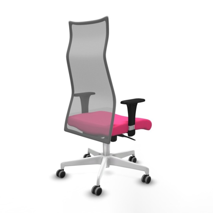 Albacete malla sincro malla gris similpiel rosa brazos 1D base blanca ruedas 65mm engomadas