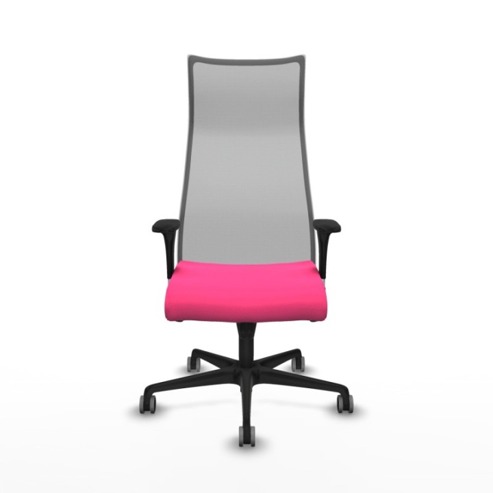 Albacete malla sincro malla gris similpiel rosa brazos 1D base nailon ruedas 65mm engomadas