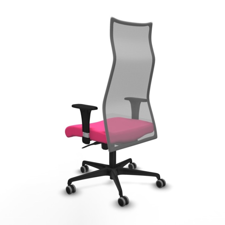 Albacete malla sincro malla gris similpiel rosa brazos 1D base nailon ruedas 65mm engomadas