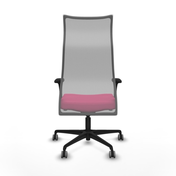 Albacete malla sincro malla gris similpiel rosa brazos 1D base nailon ruedas 65mm engomadas