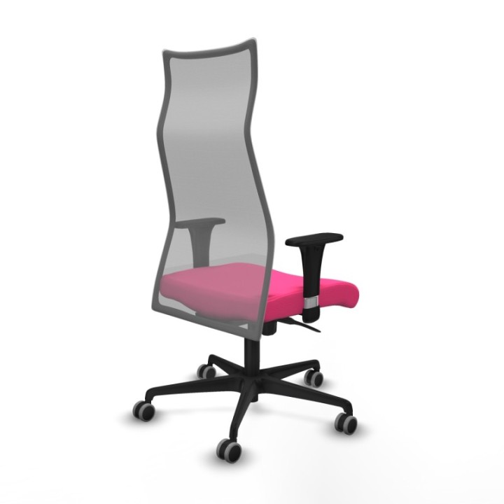 Albacete malla sincro malla gris similpiel rosa brazos 1D base nailon ruedas 65mm engomadas