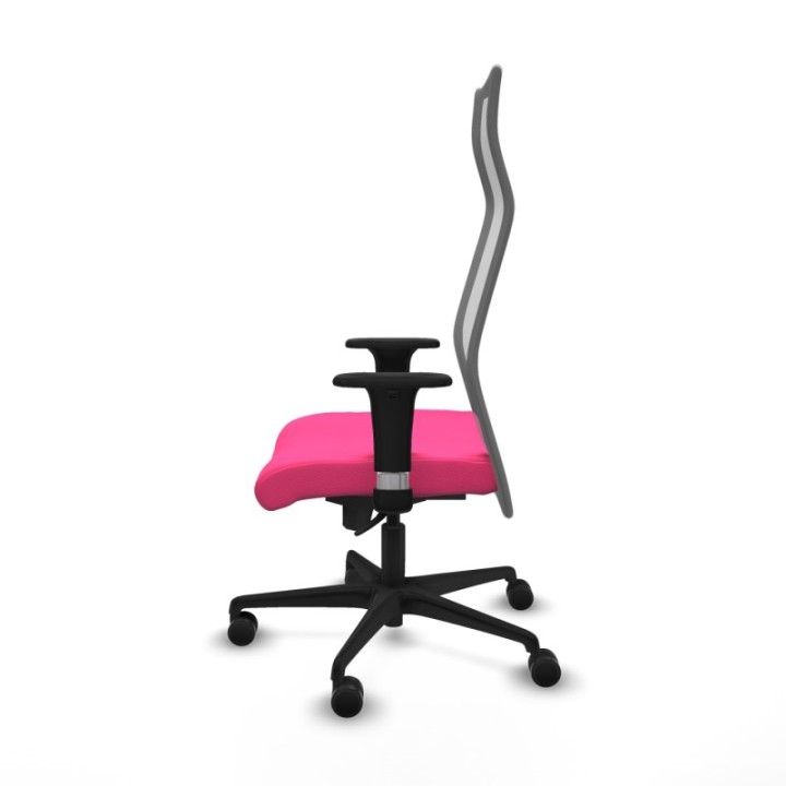 Albacete malla sincro malla gris similpiel rosa brazos 1D base nailon ruedas 65 mm nailon