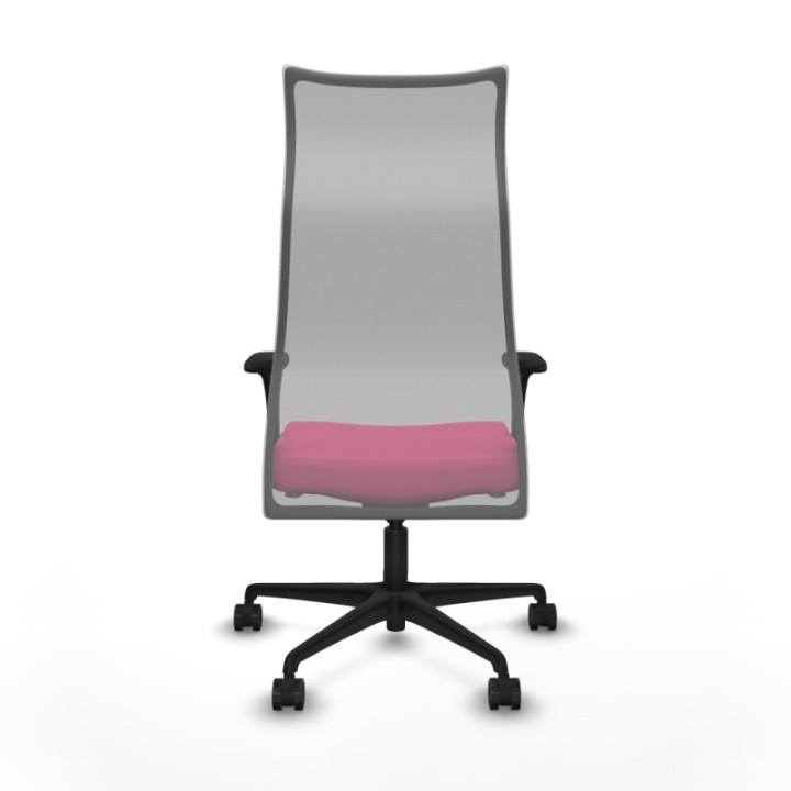 Albacete malla sincro malla gris similpiel rosa brazos 1D base nailon ruedas 65 mm nailon