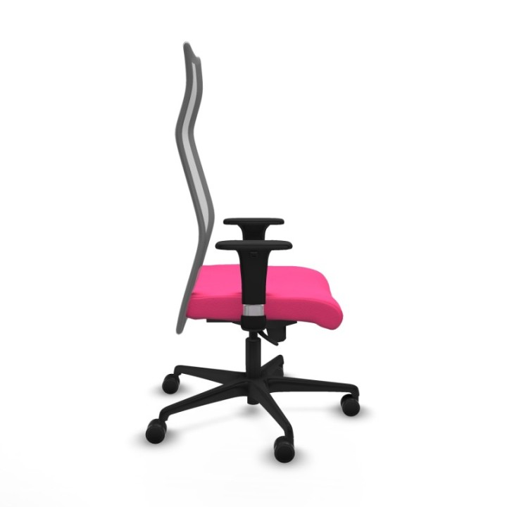 Albacete malla sincro malla gris similpiel rosa brazos 1D base nailon ruedas 65 mm nailon