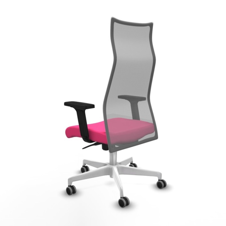 Albacete malla sincro malla gris similpiel rosa brazos 2D base blanca ruedas 65mm engomadas