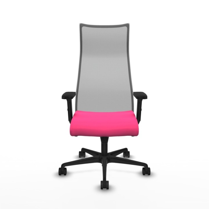 Albacete malla sincro malla gris similpiel rosa brazos 2D base nailon ruedas 65 mm nailon