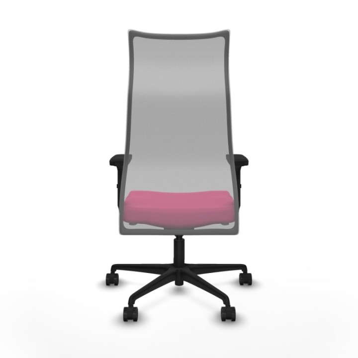 Albacete malla sincro malla gris similpiel rosa brazos 2D base nailon ruedas 65 mm nailon