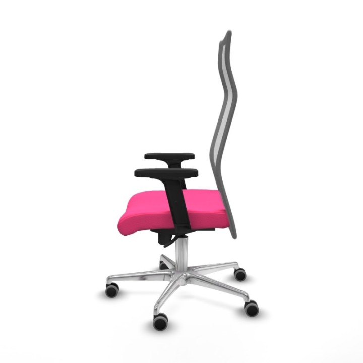 Albacete malla sincro malla gris similpiel rosa brazos 2D base aluminio ruedas 65mm engomadas