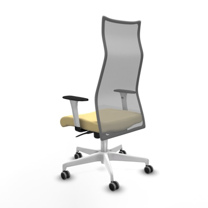 Albacete malla sincro malla gris similpiel crema brazos blancos base blanca ruedas 65mm engomadas