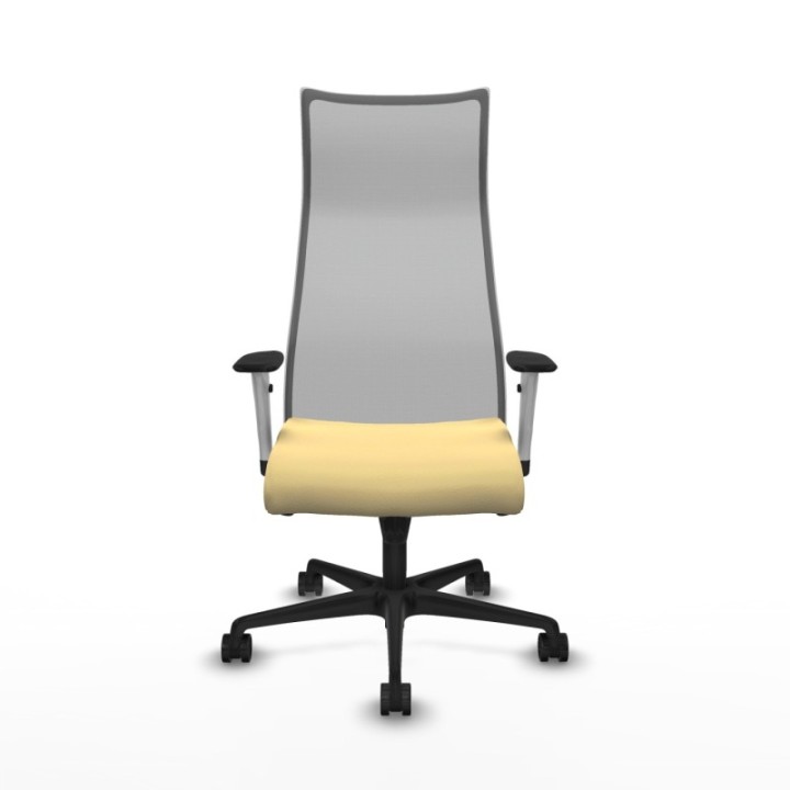 Albacete malla sincro malla gris similpiel crema brazos blancos base nailon ruedas 65 mm nailon