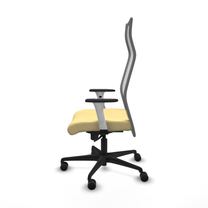 Albacete malla sincro malla gris similpiel crema brazos blancos base nailon ruedas 65 mm nailon