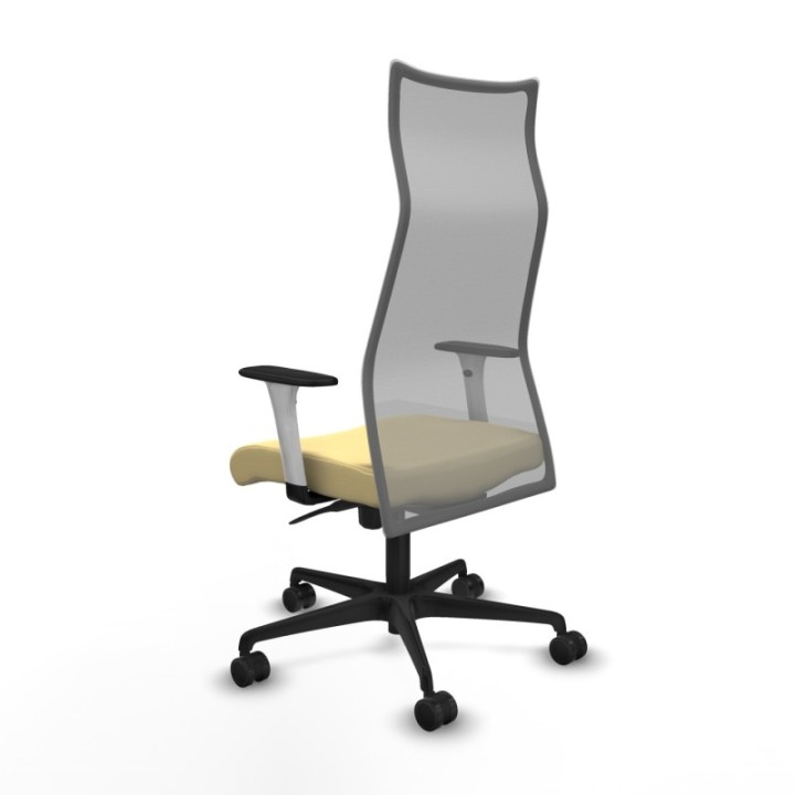 Albacete malla sincro malla gris similpiel crema brazos blancos base nailon ruedas 65 mm nailon