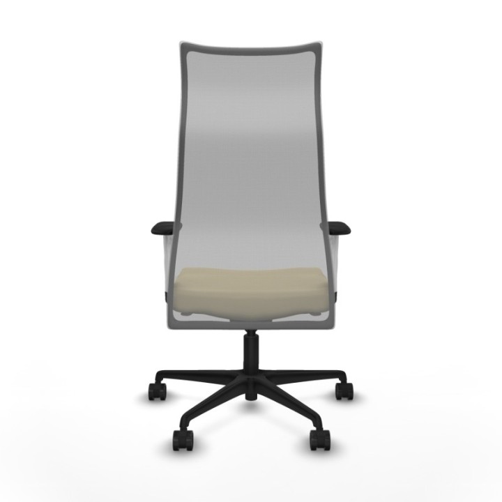 Albacete malla sincro malla gris similpiel crema brazos blancos base nailon ruedas 65 mm nailon