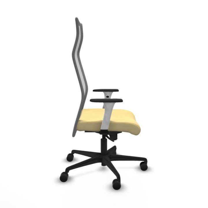 Albacete malla sincro malla gris similpiel crema brazos blancos base nailon ruedas 65 mm nailon