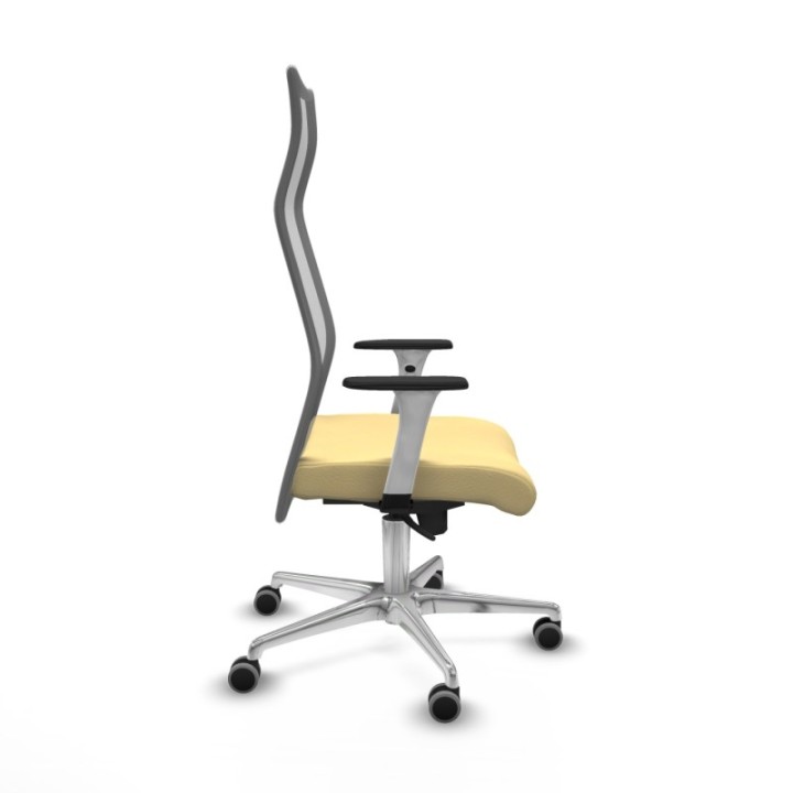 Albacete malla sincro malla gris similpiel crema brazos blancos base aluminio ruedas 65mm engomadas