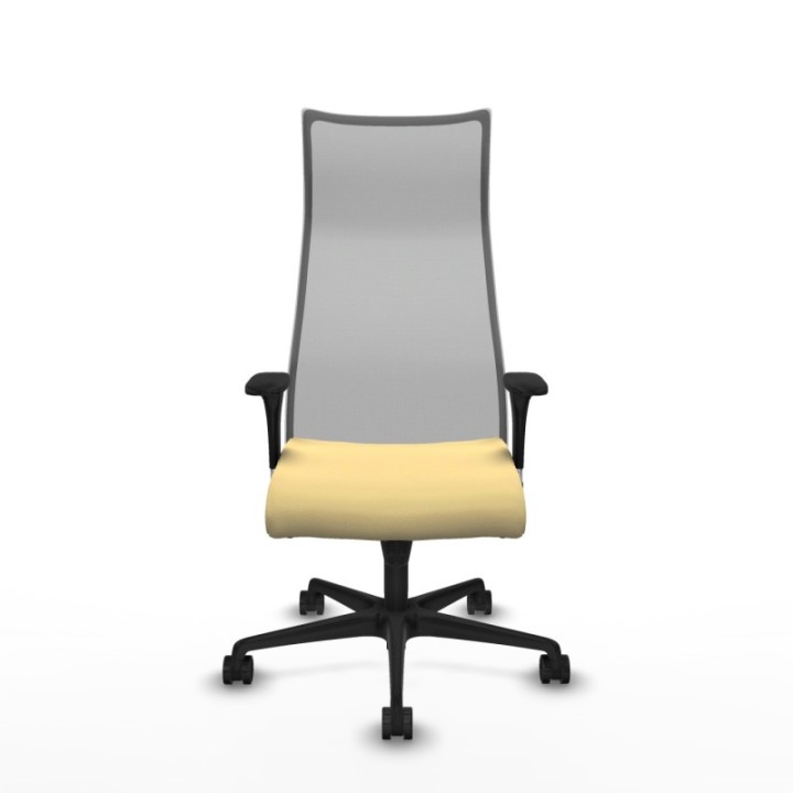 Albacete malla sincro malla gris similpiel crema brazos 1D base nailon ruedas 65 mm nailon