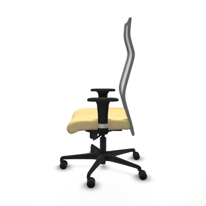 Albacete malla sincro malla gris similpiel crema brazos 1D base nailon ruedas 65 mm nailon