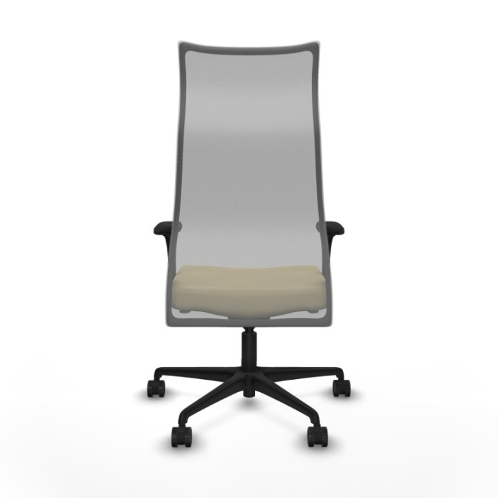 Albacete malla sincro malla gris similpiel crema brazos 1D base nailon ruedas 65 mm nailon