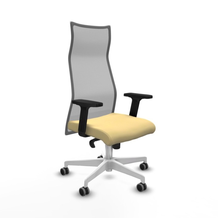 Albacete malla sincro malla gris similpiel crema brazos 2D base blanca ruedas 65mm engomadas