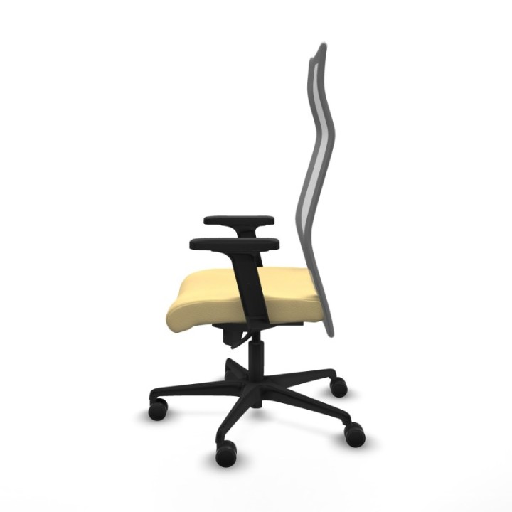 Albacete malla sincro malla gris similpiel crema brazos 2D base nailon ruedas 65 mm nailon