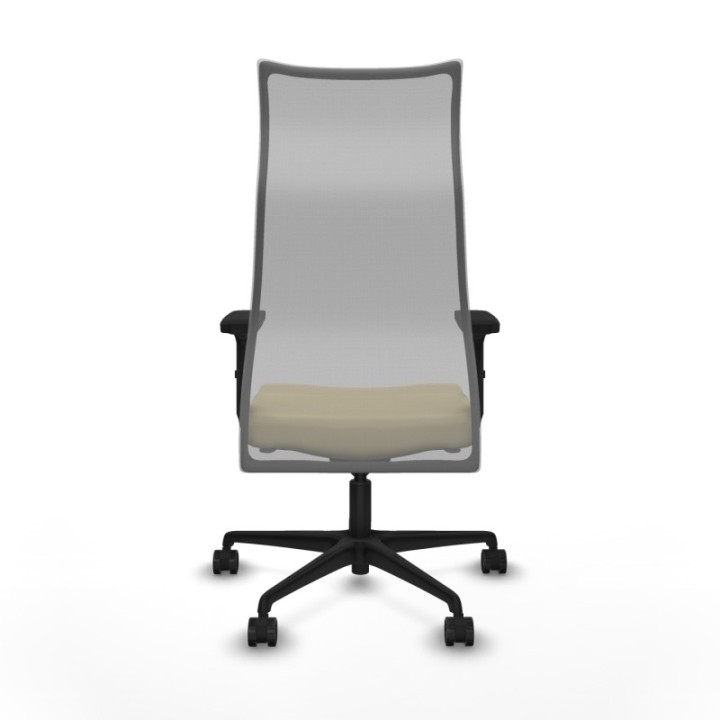 Albacete malla sincro malla gris similpiel crema brazos 2D base nailon ruedas 65 mm nailon