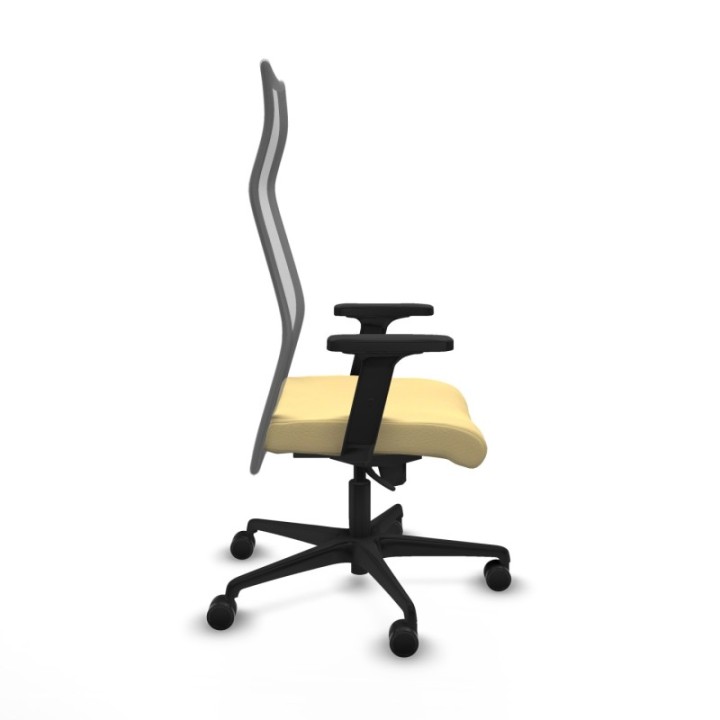 Albacete malla sincro malla gris similpiel crema brazos 2D base nailon ruedas 65 mm nailon