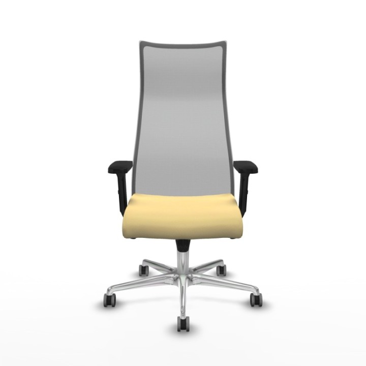 Albacete malla sincro malla gris similpiel crema brazos 2D base aluminio ruedas 65mm engomadas