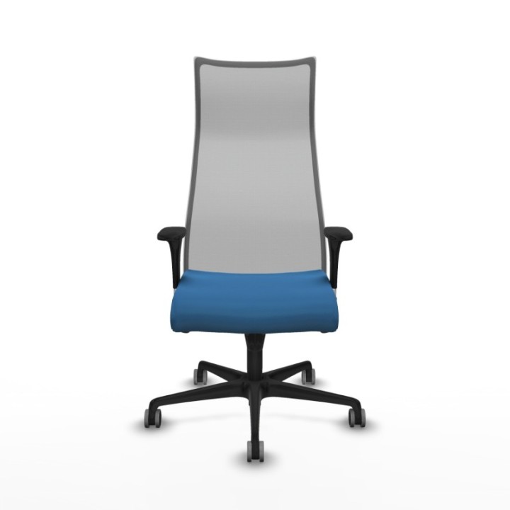 Albacete malla sincro malla gris similpiel azul claro brazos 1D base nailon ruedas 65mm engomadas