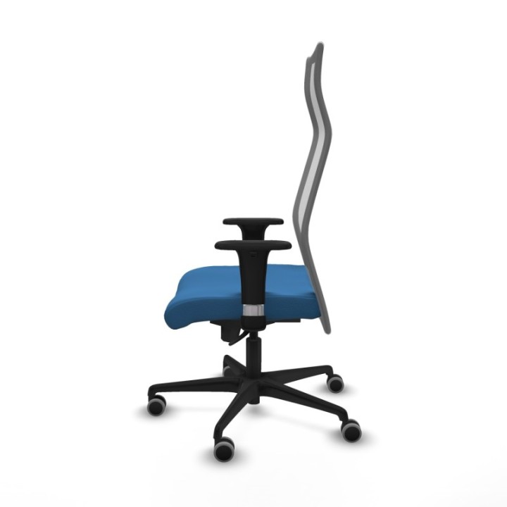 Albacete malla sincro malla gris similpiel azul claro brazos 1D base nailon ruedas 65mm engomadas