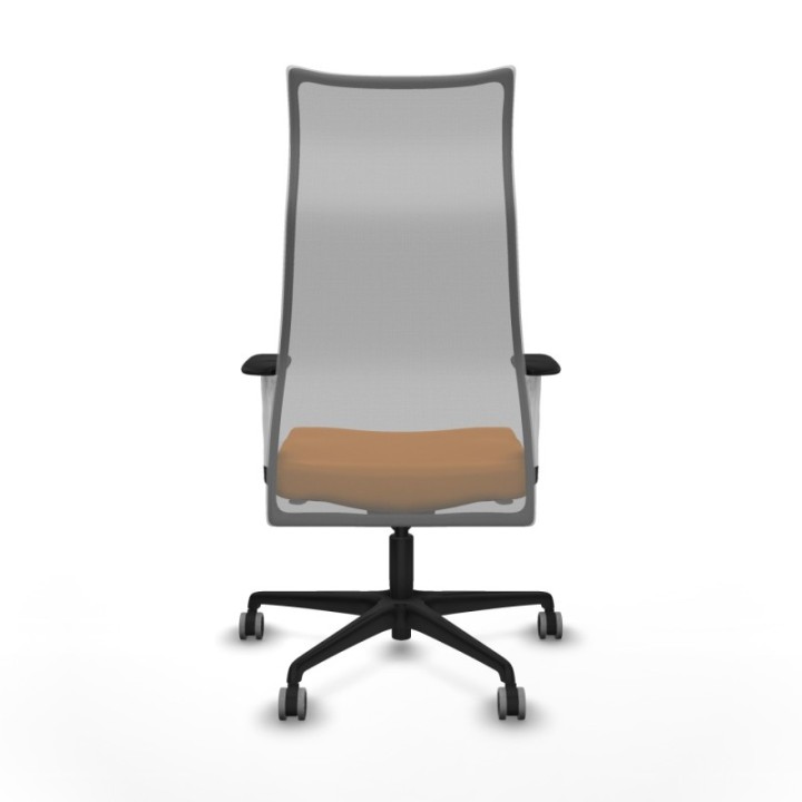 Albacete malla sincro malla gris similpiel naranja brazos blancos base nailon ruedas 65mm engomadas