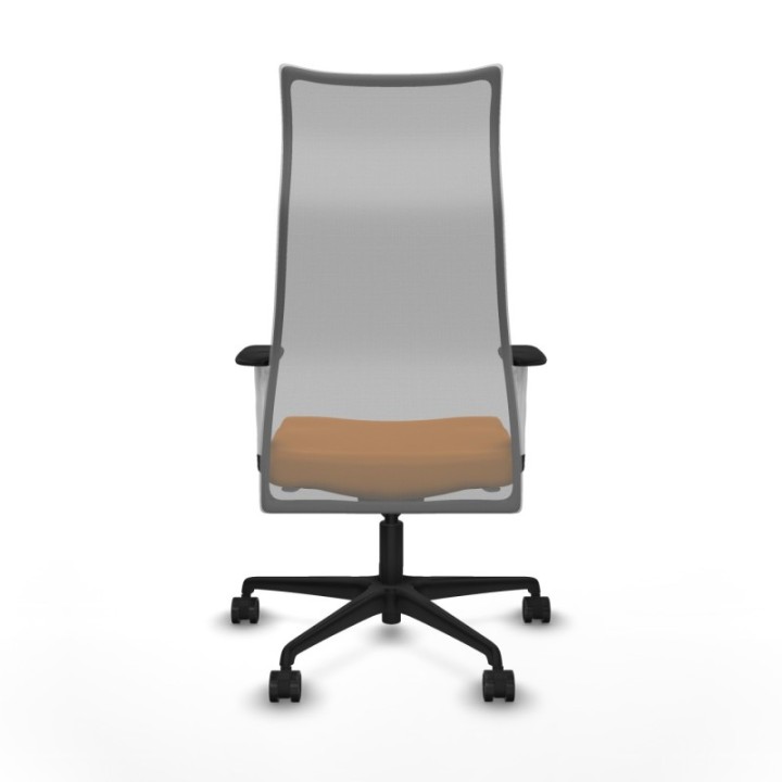 Albacete malla sincro malla gris similpiel naranja brazos blancos base nailon ruedas 65 mm nailon