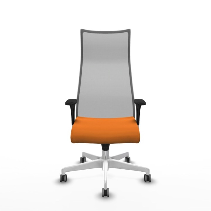 Albacete malla sincro malla gris similpiel naranja brazos 1D base blanca ruedas 65mm engomadas