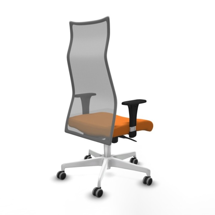 Albacete malla sincro malla gris similpiel naranja brazos 1D base blanca ruedas 65mm engomadas