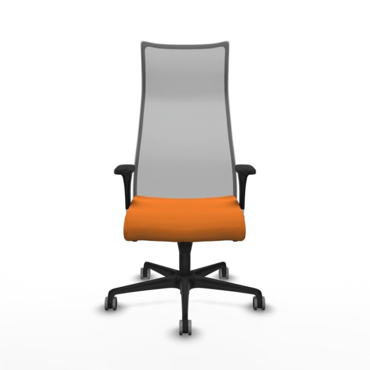 Albacete malla sincro malla gris similpiel naranja brazos 1D base nailon ruedas 65mm engomadas