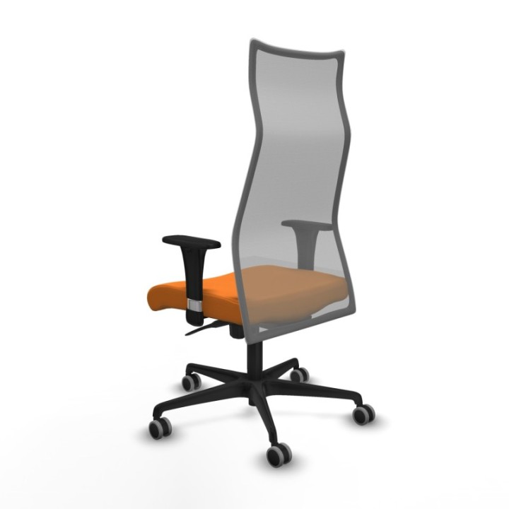 Albacete malla sincro malla gris similpiel naranja brazos 1D base nailon ruedas 65mm engomadas