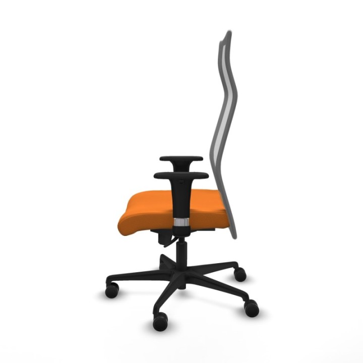 Albacete malla sincro malla gris similpiel naranja brazos 1D base nailon ruedas 65 mm nailon