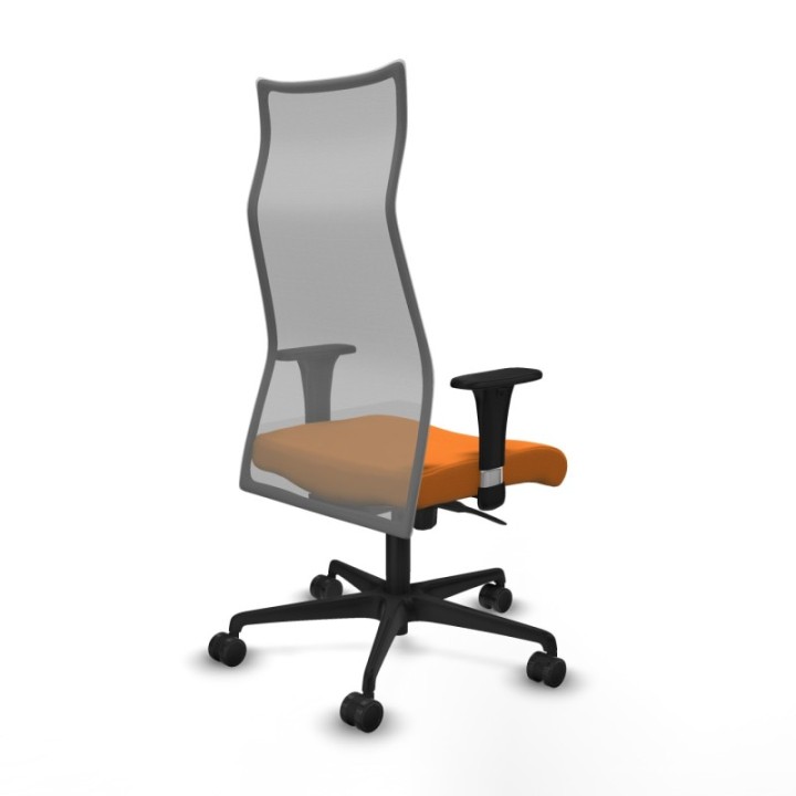 Albacete malla sincro malla gris similpiel naranja brazos 1D base nailon ruedas 65 mm nailon