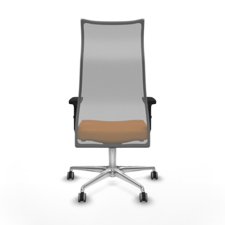 Albacete malla sincro malla gris similpiel naranja brazos 2D base aluminio ruedas 65mm engomadas