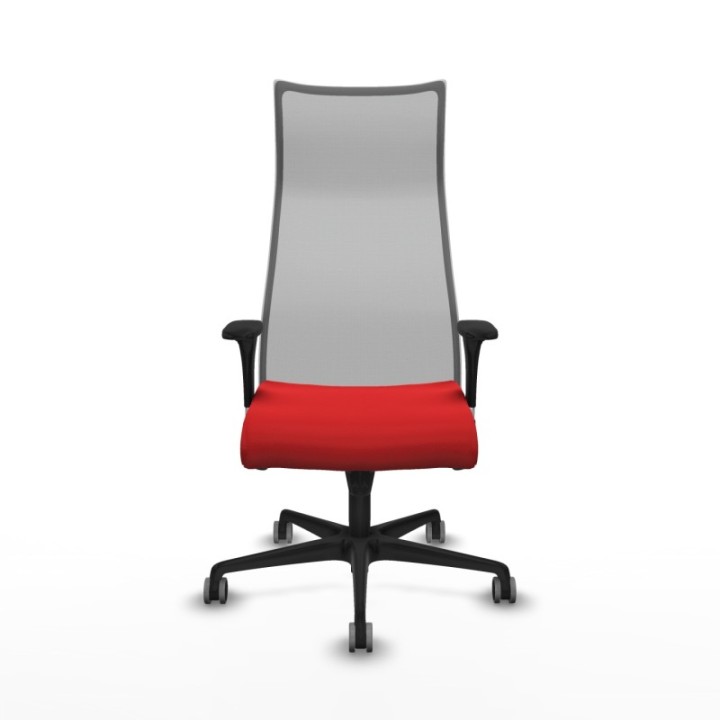 Albacete malla sincro malla gris similpiel rojo brazos 1D base nailon ruedas 65mm engomadas