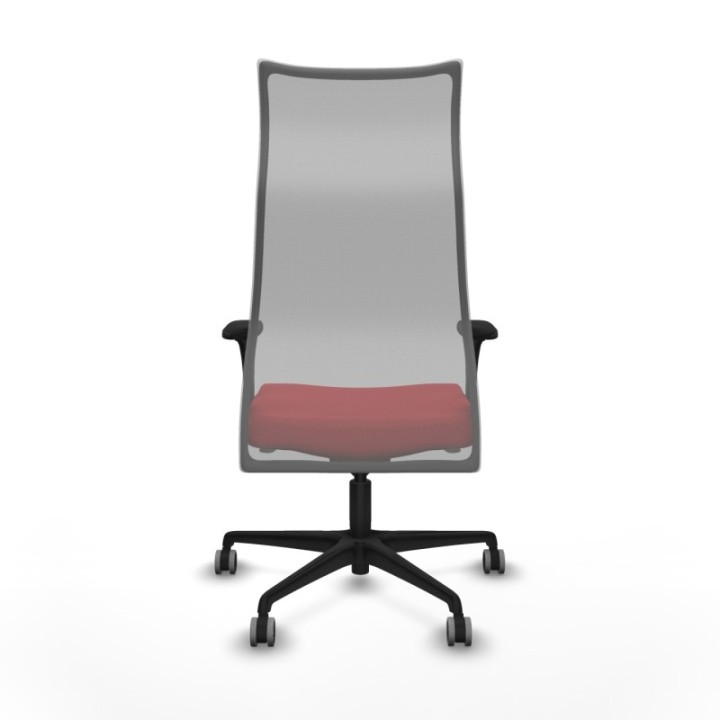 Albacete malla sincro malla gris similpiel rojo brazos 1D base nailon ruedas 65mm engomadas